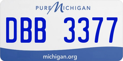 MI license plate DBB3377