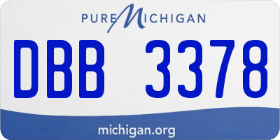 MI license plate DBB3378