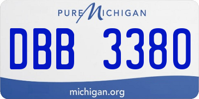 MI license plate DBB3380