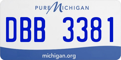 MI license plate DBB3381