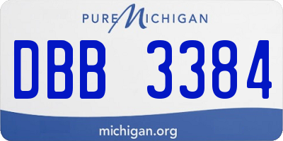 MI license plate DBB3384