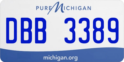 MI license plate DBB3389