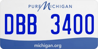 MI license plate DBB3400