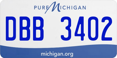 MI license plate DBB3402