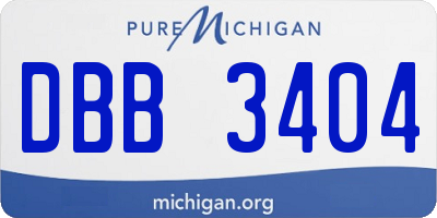 MI license plate DBB3404