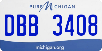 MI license plate DBB3408