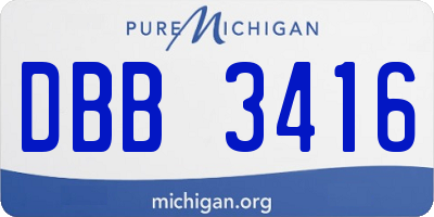 MI license plate DBB3416