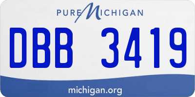 MI license plate DBB3419