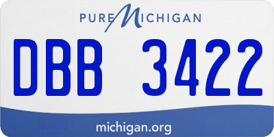 MI license plate DBB3422
