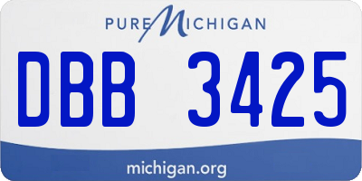 MI license plate DBB3425