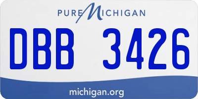 MI license plate DBB3426