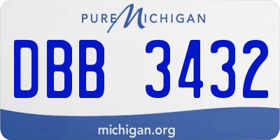 MI license plate DBB3432