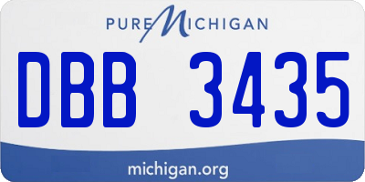 MI license plate DBB3435