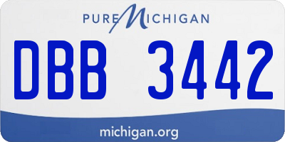 MI license plate DBB3442
