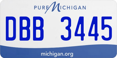 MI license plate DBB3445
