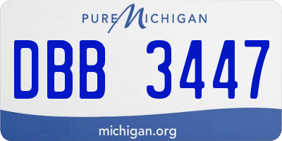 MI license plate DBB3447