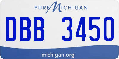 MI license plate DBB3450
