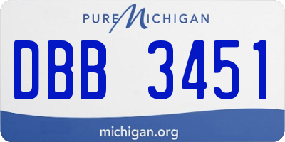 MI license plate DBB3451