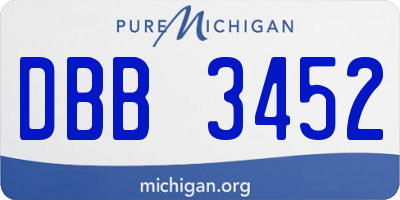 MI license plate DBB3452
