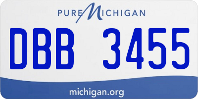 MI license plate DBB3455