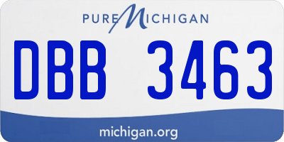 MI license plate DBB3463