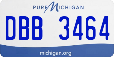 MI license plate DBB3464