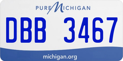 MI license plate DBB3467