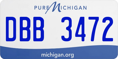MI license plate DBB3472