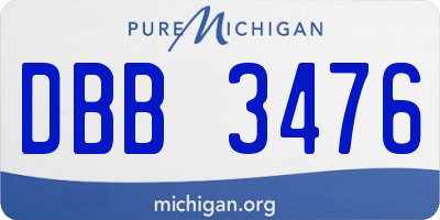 MI license plate DBB3476