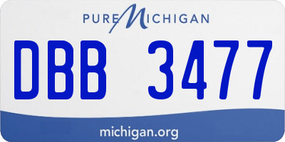 MI license plate DBB3477