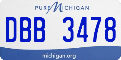 MI license plate DBB3478