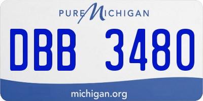 MI license plate DBB3480