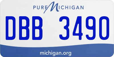 MI license plate DBB3490