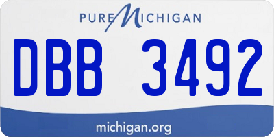 MI license plate DBB3492