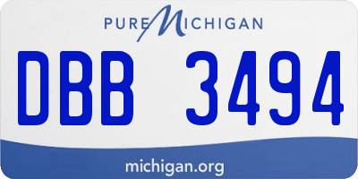 MI license plate DBB3494