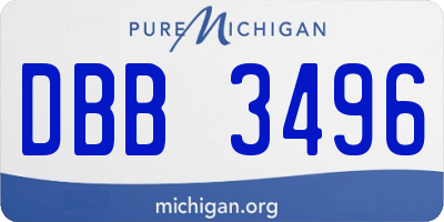 MI license plate DBB3496