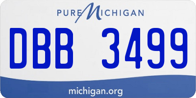 MI license plate DBB3499