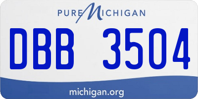 MI license plate DBB3504