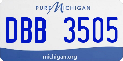 MI license plate DBB3505