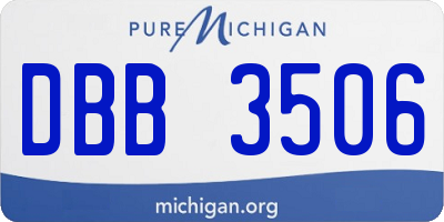 MI license plate DBB3506