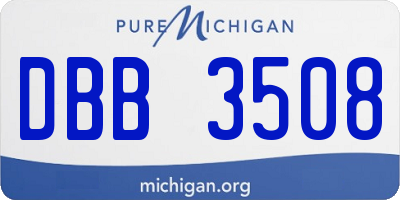 MI license plate DBB3508