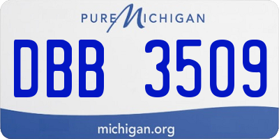 MI license plate DBB3509