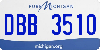 MI license plate DBB3510