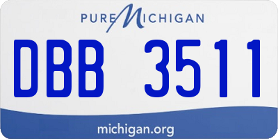 MI license plate DBB3511