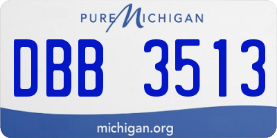 MI license plate DBB3513
