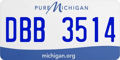 MI license plate DBB3514