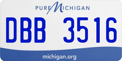 MI license plate DBB3516