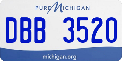 MI license plate DBB3520