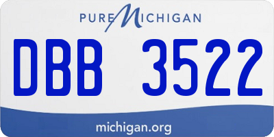 MI license plate DBB3522