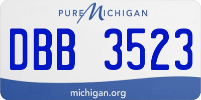 MI license plate DBB3523